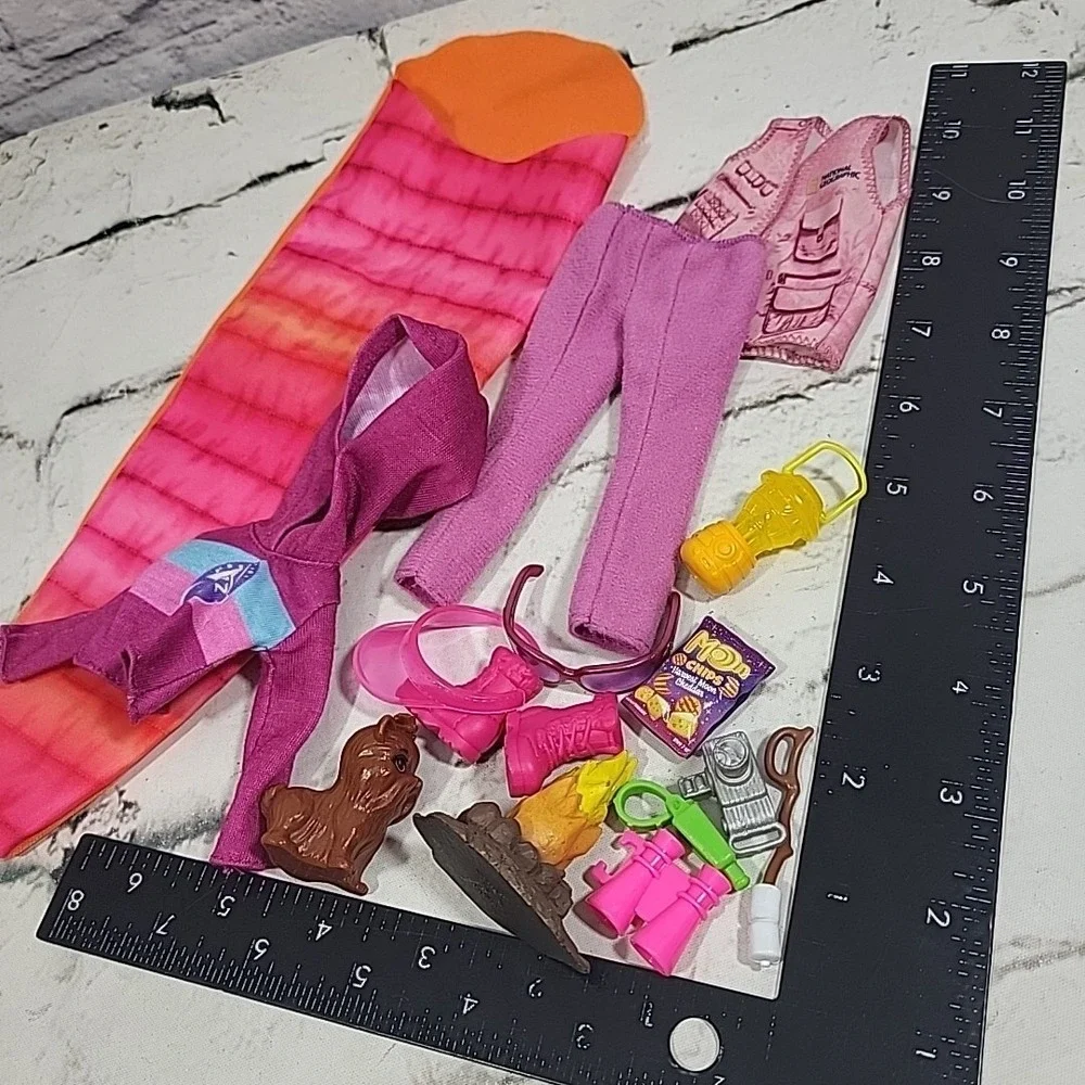 Barbie Camping Lot Sweat Pants Hoodie Hiking Boots Sleeping Bag Fire Lantern Dog